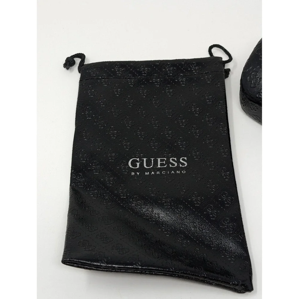 Guess By Marciano Black Leather Hard Shell Sunglass‎ Case Pouch & Cloth